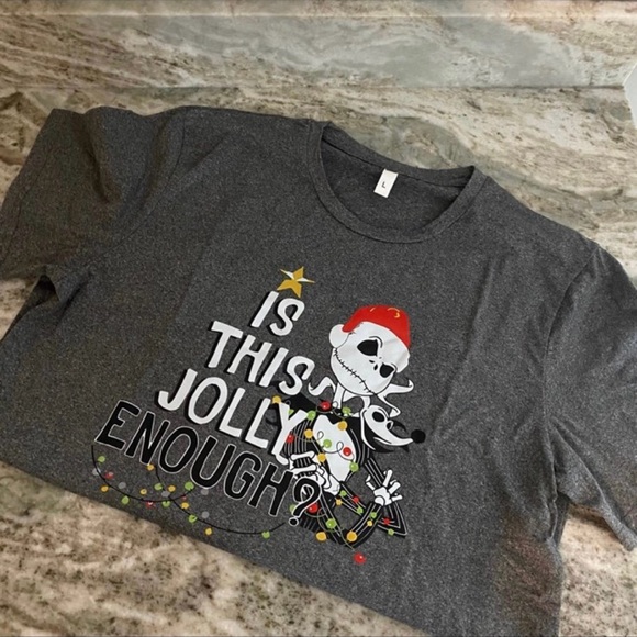The Nightmare Before Christmas Jack Skellington Is This Jolly Enough Holiday Tee - Picture 5 of 5